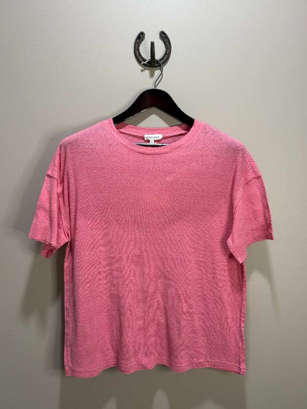 Mimosa Coral Pink Relaxed Oversized Short Sleeve T-Shirt - Picture 2 of 4